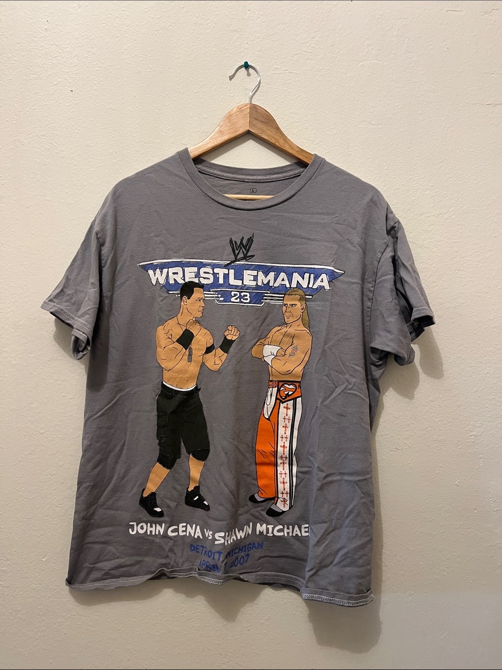 WWE WrestleMania 23 John Cena vs Sean Michaels men’s tee L